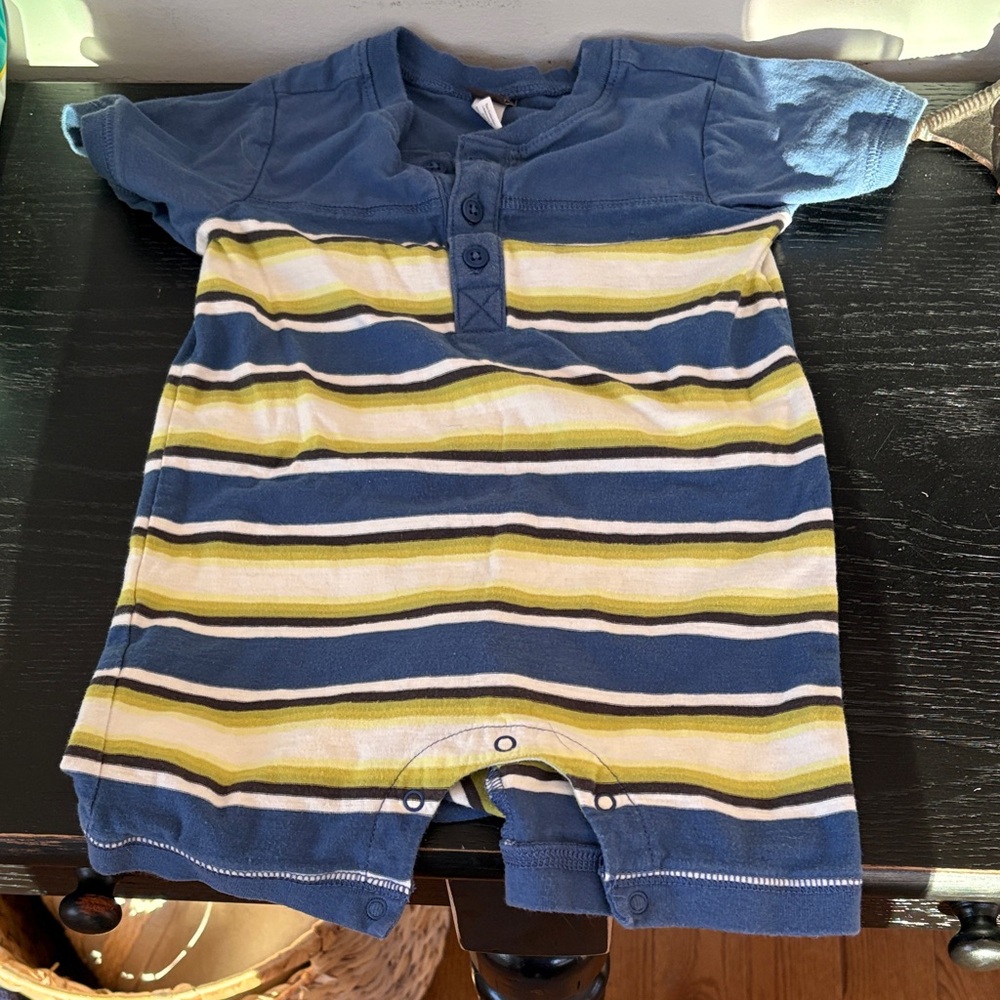 Tea Collection Blue and Green Striped One Piece